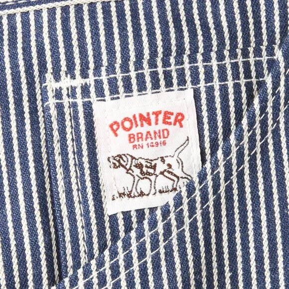 VINTAGE DEADSTOCK Pointer Brand Hickory Striped Carpenter Jeans Size 46x30
